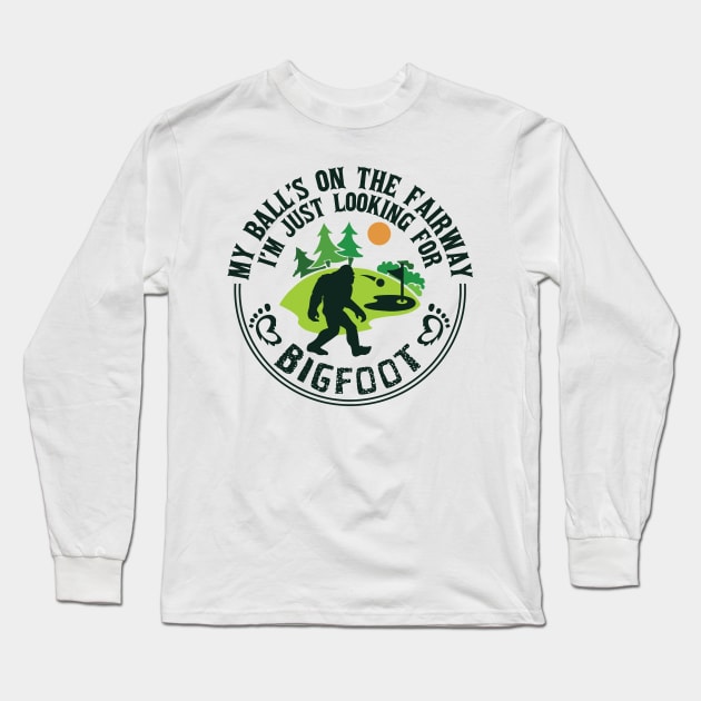 Golf and Bigfoot Long Sleeve T-Shirt by jslbdesigns